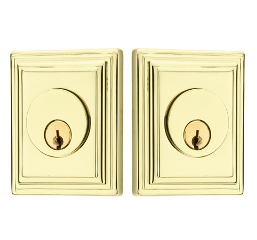 Emtek 8379US3 Lifetime Brass Wilshire Style Double Cylinder Deadbolt