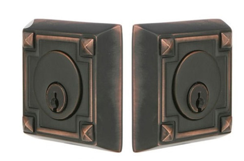 Emtek 8354US10B Oil Rubbed Bronze Arts & Crafts Style Double Cylinder Deadbolt