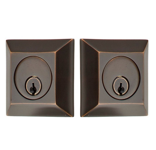 Emtek 8378US10B Oil Rubbed Bronze Quincy Style Double Cylinder Deadbolt