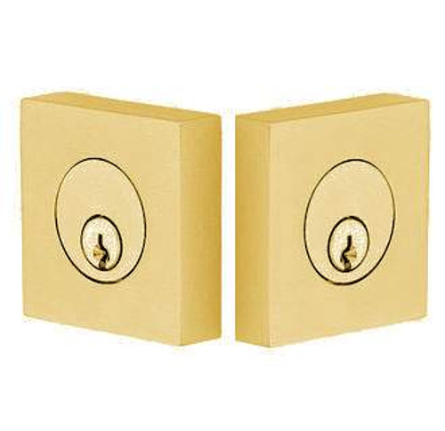 Emtek 8369US4 Satin Brass Square Style Double Cylinder Deadbolt