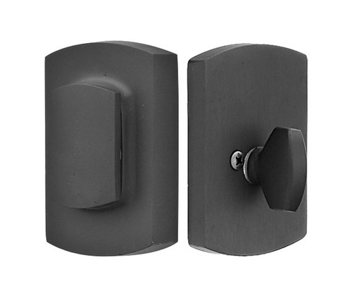 Emtek 8476FB Flat Black Ridgemont Plate with Flap Single Cylinder Deadbolt