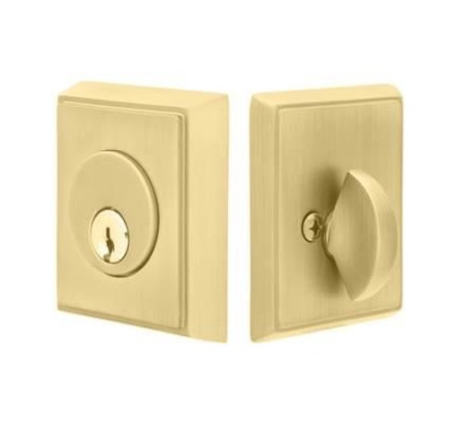 Emtek 8468US7 French Antique Rectangular Style Single Cylinder Deadbolt