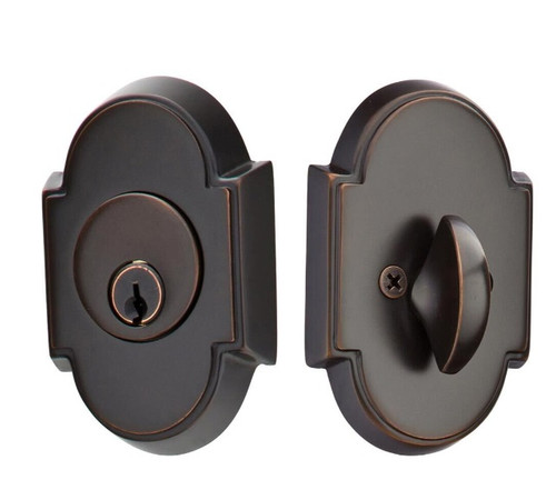 Emtek 8466US10B Oil Rubbed Bronze #8 Style Single Cylinder Deadbolt