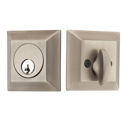 Emtek 8478US15A Pewter Quincy Style Single Cylinder Deadbolt