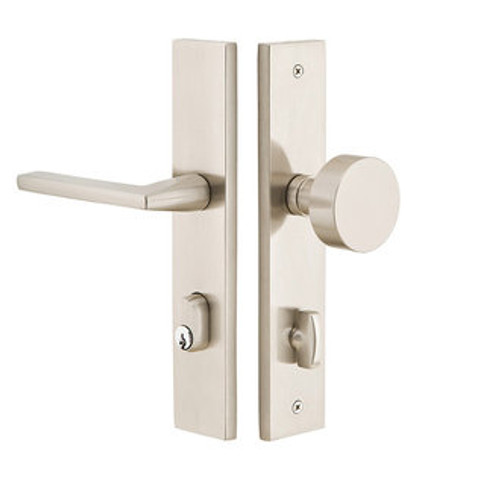 Emtek 8442US26 Polished Chrome 2" x 10" Modern Rectangular Style 3-3/8" C-to-C Passage/Single Keyed Sideplate Lockset