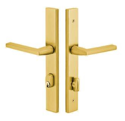Emtek 8444US4 Satin Brass 1-1/2" x 11" Modern Rectangular Style 3-3/8" C-to-C Passage/Single Keyed Sideplate Lockset