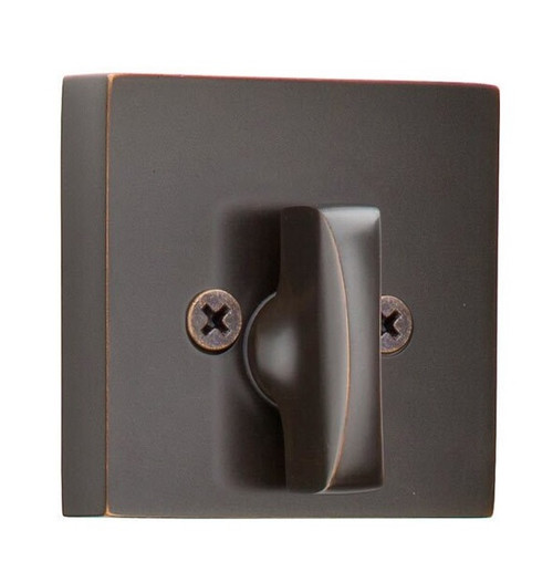 Emtek 8569US10B Oil Rubbed Bronze Square Style Single Sided Deadbolt