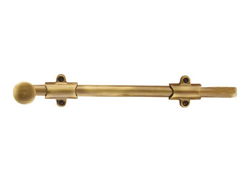 Emtek 8512TWB Tumbled White Bronze 12" Surface Bolt with 3 Strikes and Screws