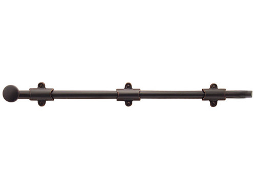 Emtek 8513TWB Tumbled White Bronze 18" Surface Bolt with 3 Strikes and Screws
