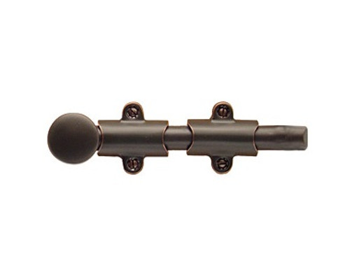 Emtek 8511TWB Tumbled White Bronze 6" Surface Bolt with 3 Strikes and Screws