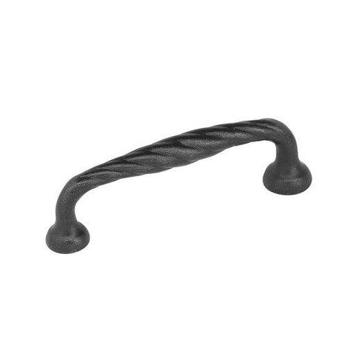 Emtek 86105FB Flat Black 4" Tuscany Bronze Twist Fixed Pull