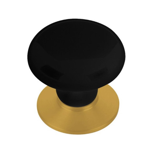 Emtek 86009US7 French Antique 1-3/8" Ebony Porcelain Knob with Brass Base