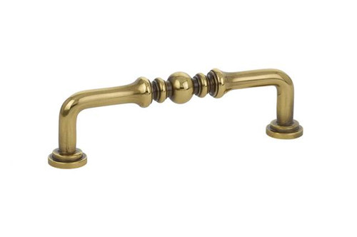 Emtek 86130US7 French Antique 4" Traditional Brass Spindle Pull