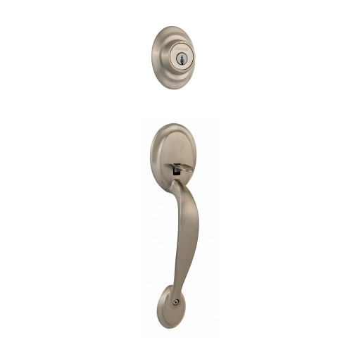 Kwikset 687DA/966CV-15 Satin Nickel Dakota Single Cylinder Handleset with Cove Knob