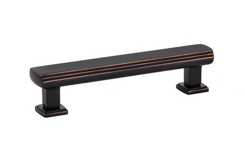 Emtek 86423US10B Oil Rubbed Bronze 4" C-to-C Art Deco Pull