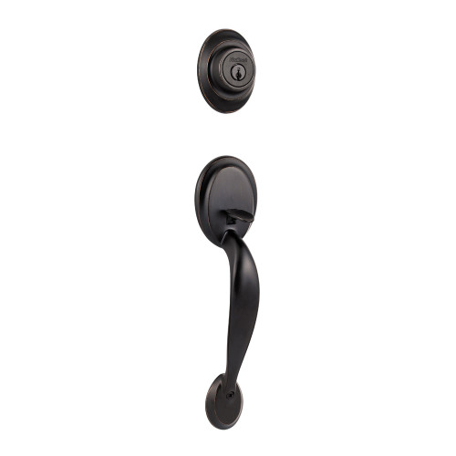 Kwikset 687DA/966L-11P Venetian Bronze Dakota Single Cylinder Handleset with Laurel Knob