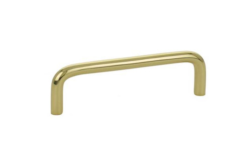 Emtek 86133US3 Polished Brass 4" Traditional Brass Wire Pull