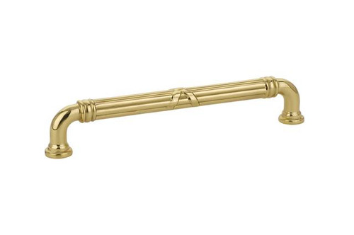 Emtek 86286US3 Polished Brass 6" Ribbon & Reed Brass Estate Pull