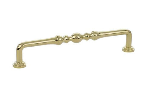 Emtek 86248US3 Polished Brass 6" Traditional Brass Spindle Pull