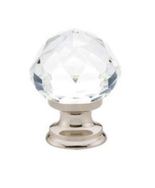 Emtek 86003US14 Polished Nickel 1" Glass Diamond Cabinet Knob