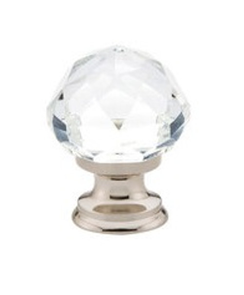 Emtek 86012US14 Polished Nickel 1-1/4" Glass Diamond Cabinet Knob