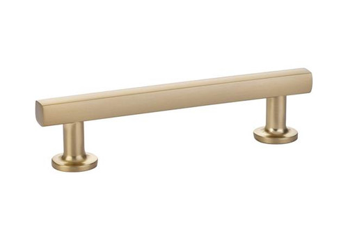 Emtek 86454US4 Satin Brass 4" C-to-C Urban Modern Freestone Pull