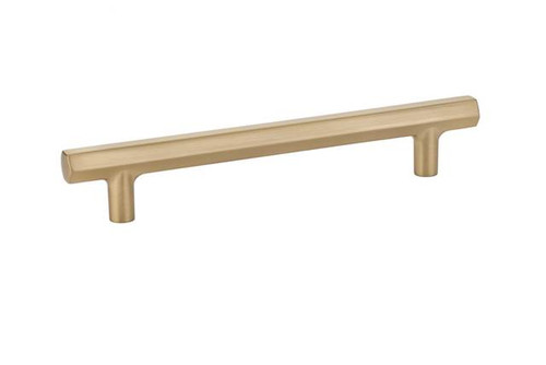 Emtek 86461US4 Satin Brass 6" C-to-C Urban Modern Hex Pull