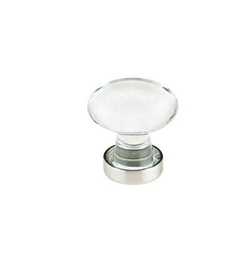 Emtek 86401US15 Satin Nickel 1-1/4" Glass Hampton Cabinet Knob