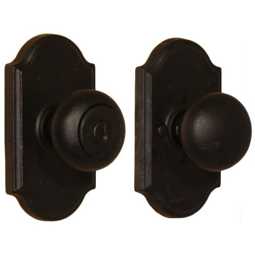 Weslock 7140F-2 Black Wexford Keyed Entry Knob with Premiere Rosette