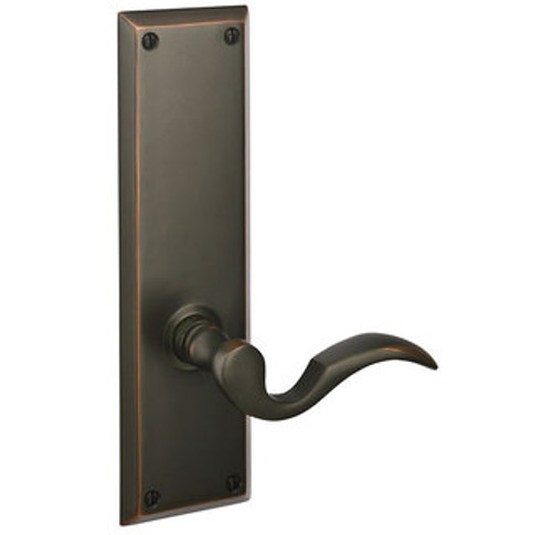 Emtek 8804US19 Flat Black Quincy Style Non-Keyed Privacy Sideplate Lockset Door