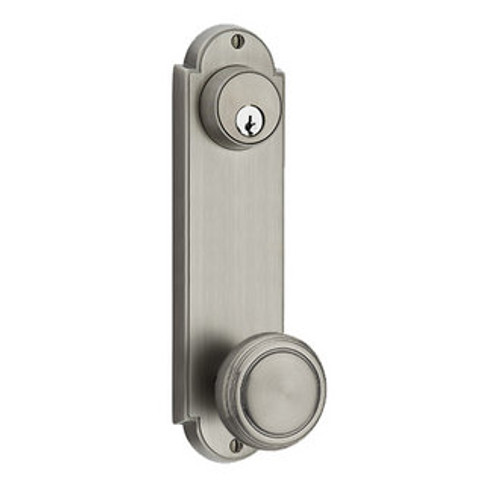 Emtek 8997US15A Pewter Delaware Style 5-1/2" C-to-C Passage/Double Keyed Sideplate Lockset