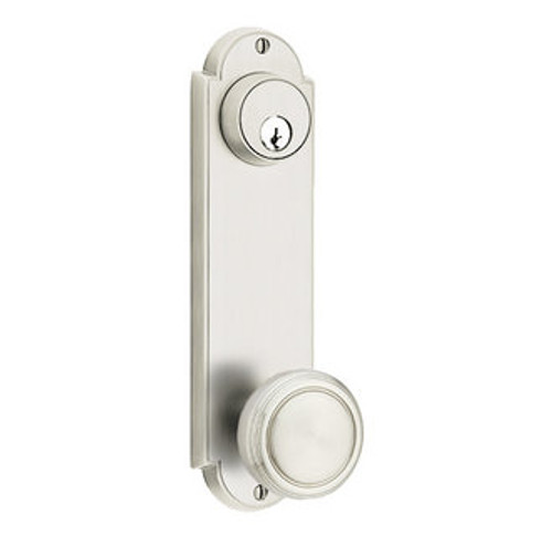 Emtek 8996US15 Satin Nickel Delaware Style 5-1/2" C-to-C Passage/Single Keyed Sideplate Lockset