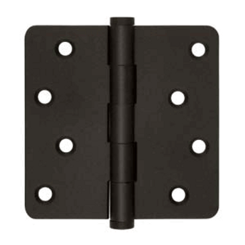 Emtek 91024US10B Oil Rubbed Bronze 4" 1/4" Radius Corner Residential Duty, Plain Bearing Plated Steel Hinge