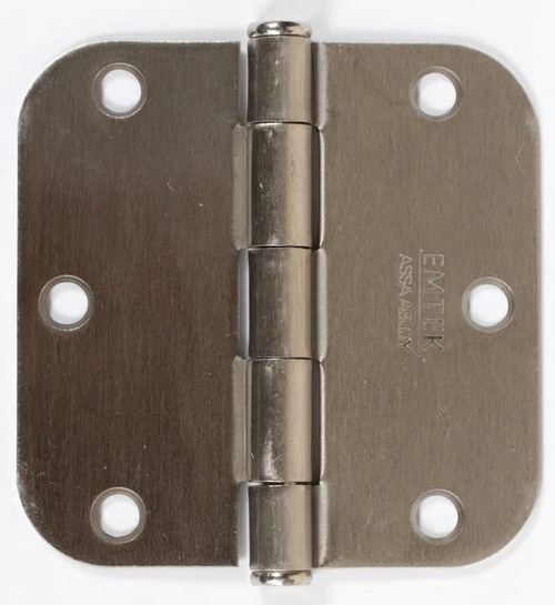 Emtek 91033US15 Satin Nickel 3-1/2" 5/8" Radius Corner Residential Duty, Plain Bearing Plated Steel Hinge