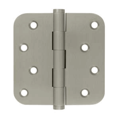 Emtek 91034US15 Satin Nickel 4" 5/8" Radius Corner Residential Duty, Plain Bearing Plated Steel Hinge