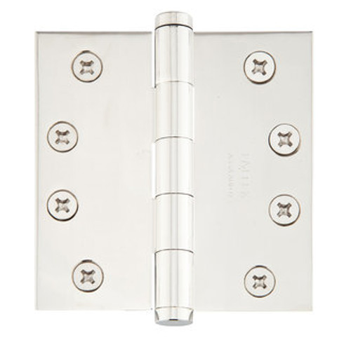 Emtek 92014US26 Polished Chrome 4" Square Corner Heavy Duty, Plain Bearing Plated Steel Hinge