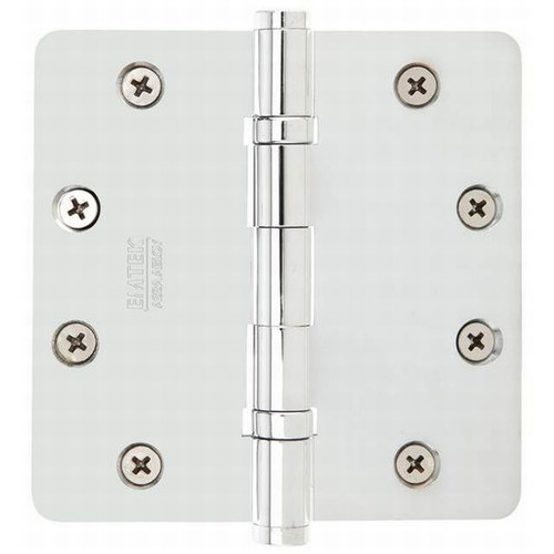 Emtek 94025US26 Polished Chrome 4-1/2" 1/4" Radius Corner Heavy Duty, Ball Bearing Plated Steel Hinge