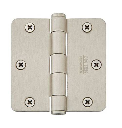 Emtek 96223US7 French Antique 3-1/2" 1/4" Radius Corner Solid Brass Heavy Duty, Plain Bearing Hinges