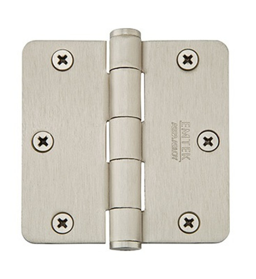 Emtek 96123US3 Lifetime Brass 3-1/2" 1/4" Radius Corner Solid Brass Residential Duty, Plain Bearing Hinge