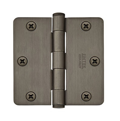 Emtek 96223US10B Oil Rubbed Bronze 3-1/2" 1/4" Radius Corner Solid Brass Heavy Duty, Plain Bearing Hinges