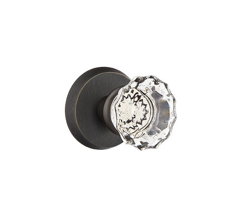 Emtek AS-MB-PHD Medium Bronze Astoria Clear Glass (Pair) Half Dummy Knobs with Your Choice of Rosette