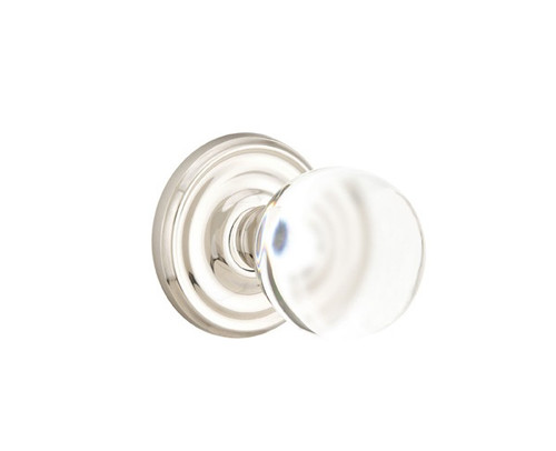 Emtek BL-US14-PASS Polished Nickel Bristol Glass Passage Knob with Your Choice of Rosette