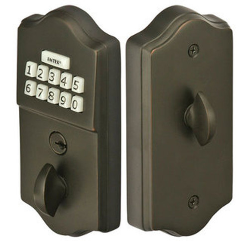 Emtek E1000US10B Oil Rubbed Bronze Brass Keypad Style Deadbolt