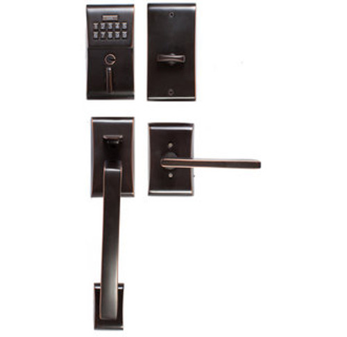 Emtek E4017XXXUS10B Oil Rubbed Bronze Electronic Brass Dummy Keypad Style Entryset with Your Choice of Handle
