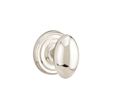 Emtek E-US14-PASS Polished Nickel Egg Passage Knob with Your Choice of Rosette