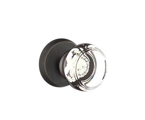 Emtek GT-MB-PRIV Medium Bronze Georgetown Glass Privacy Knob with Your Choice of Rosette