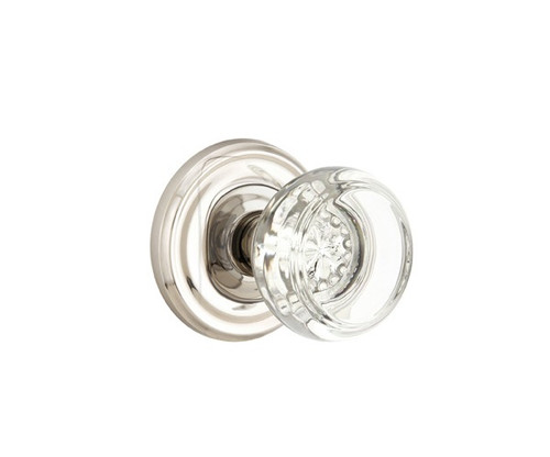 Emtek GT-US14-PASS Polished Nickel Georgetown Glass Passage Knob with Your Choice of Rosette