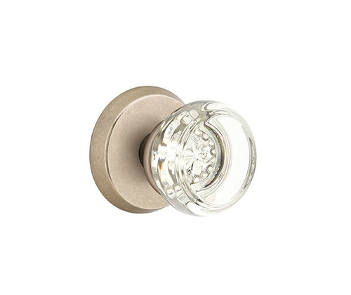 Emtek GT-TWB-PHD Tumbled White Bronze Georgetown Glass (Pair) Half Dummy Knobs with Your Choice of Rosette