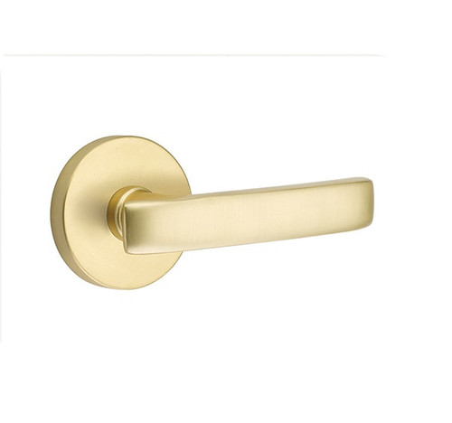 Emtek GV-US4-PRIV Satin Brass Geneva Privacy Lever with Your Choice of Rosette