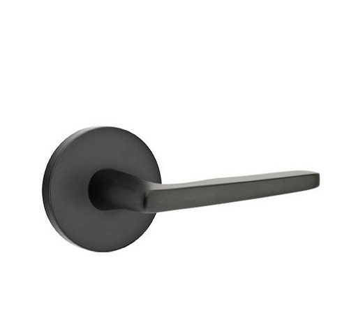 Emtek HER-US19-PASS Flat Black Hermes Passage Lever with Your Choice of Rosette